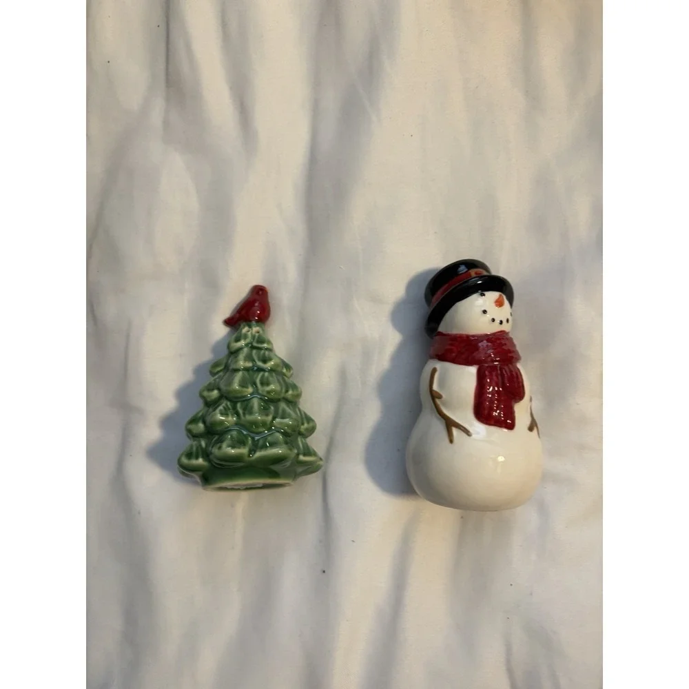 St. Nicholas‎ Square Yuletide Salt & Pepper Shaker Set/Christmas Tree & Snowman